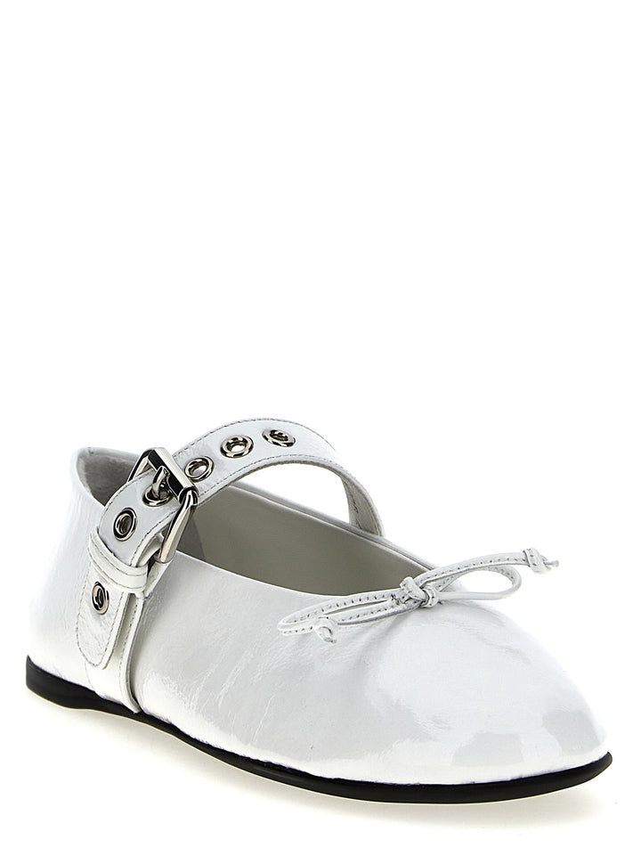 Miu Miu Buckle And Bow Ballet Flats Flat shoes - White | 3c441ebb9d43a8be745557aacbed8c0e9991c336