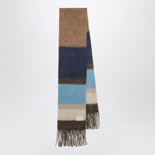 Striped Wool Scarf With Fringes