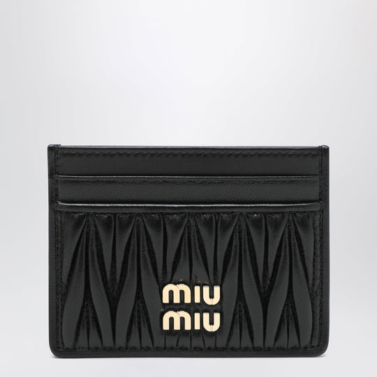 Black Matelassé Leather Cardholder