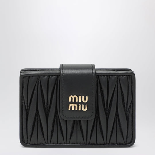 Black Card Holder In Matelassé Nappa Leather
