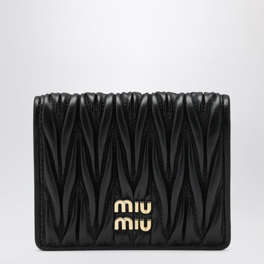 Black Wallet In Matelassé Nappa Leather