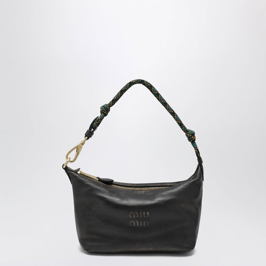 Aged-Effect Nappa Leather Pouch In Coffee And Green