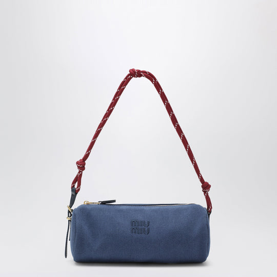 Cotton Gabardine Pouch In Indigo And Amaranth