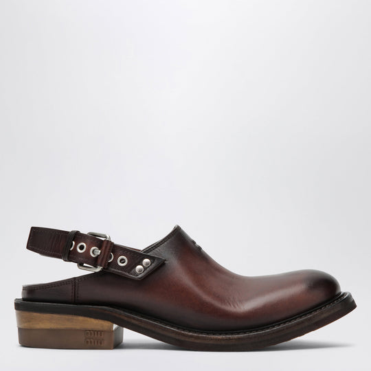 Foule Clogs In Coffee-Colored Leather