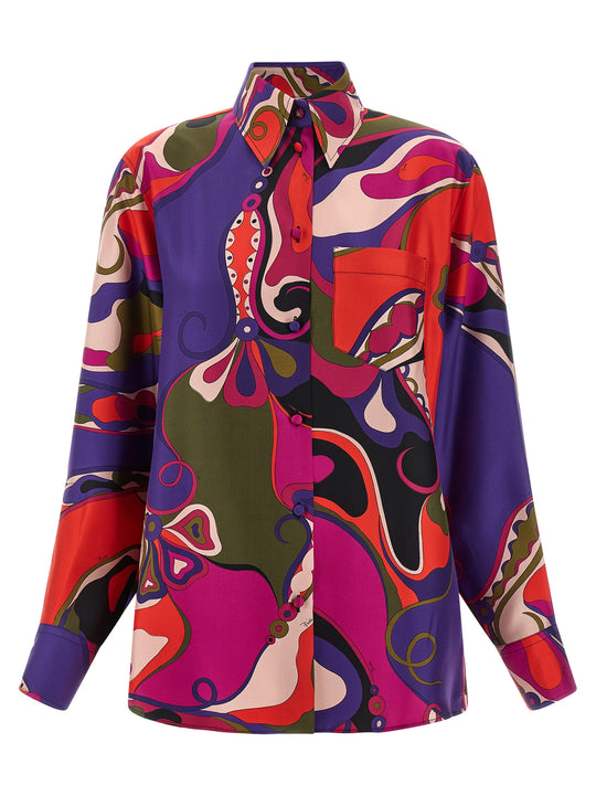Silk Shirt Shirt And Blouse Multicolor