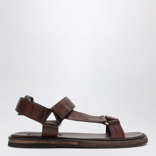 Coffee Brown Leather Sandals