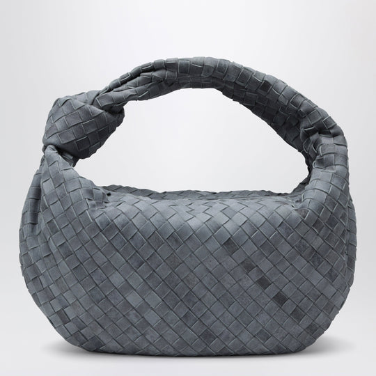 Shoulder Bag Jodie In Intrecciato Suede, Cloudy Indigo