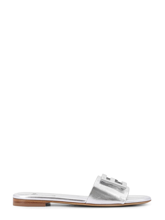 Laminated Leather Sandals With Logo On The Front