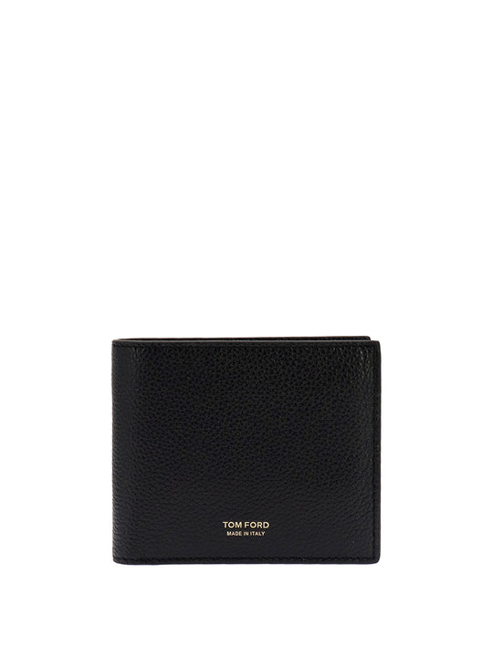 Leather Wallet With Logo Print
