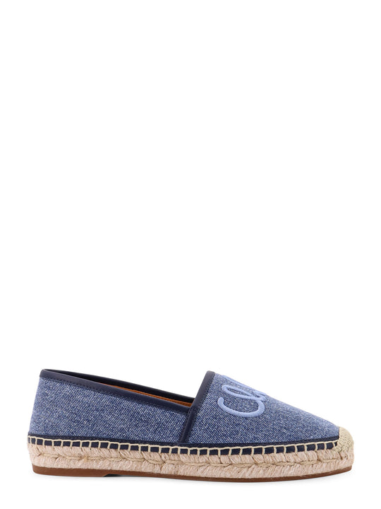 Denim Espadrillas With Embroidered Logo