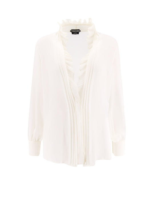 Silk Shirt With Pleated Details