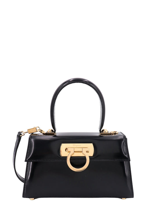 Leather Handbag With Engraved Logo