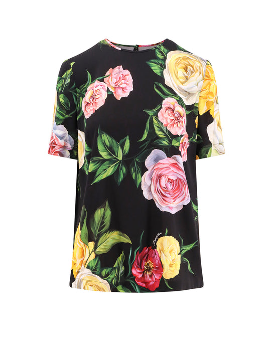 Silk Top With Floral Print