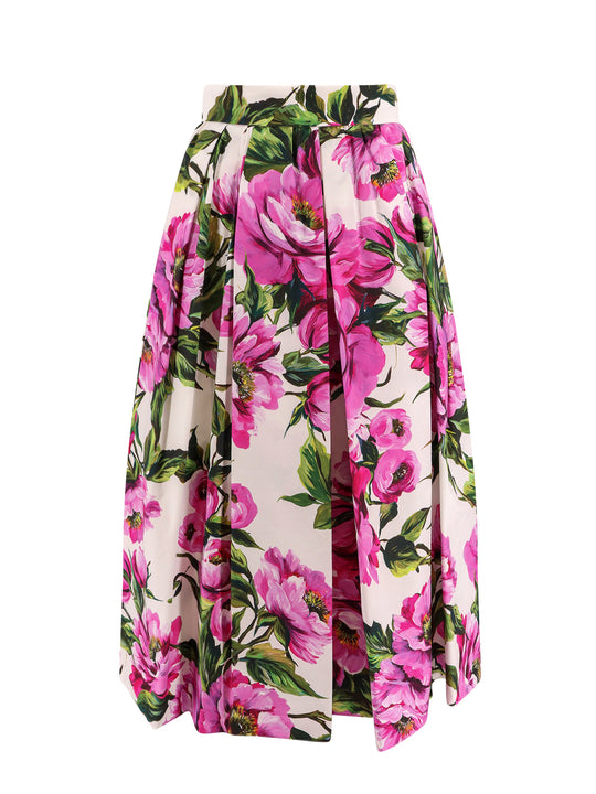 Cotton Skirt With Floral Print
