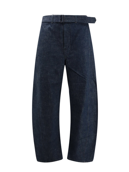 Twisted Belted Cotton Jeans