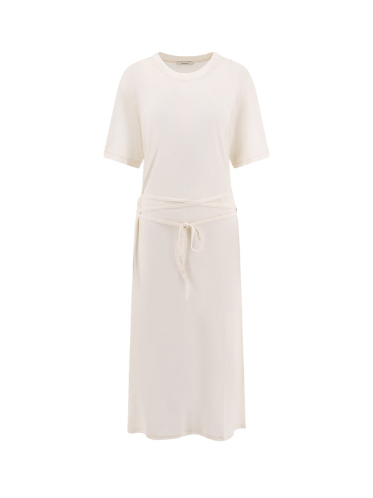 Cotton T-Shirt Dress With Belt