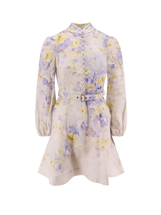 Linen Dress With Floral Print