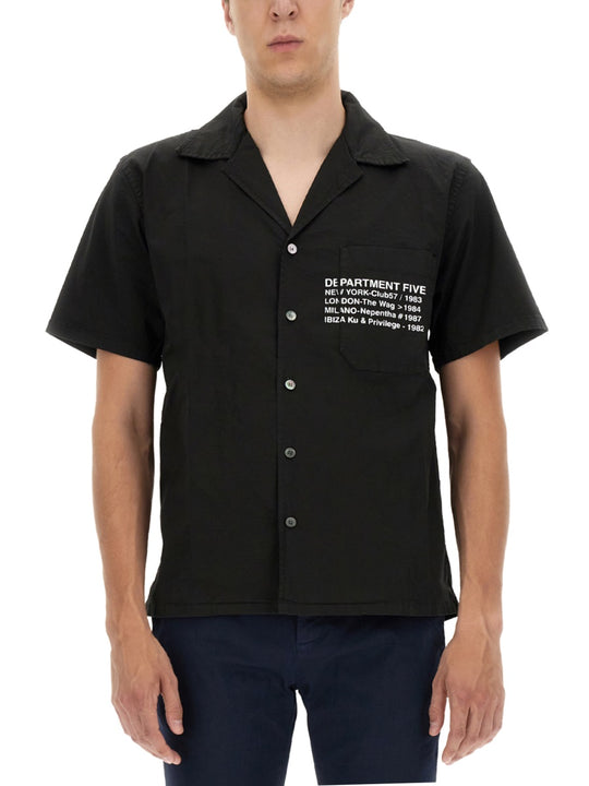 Hawaiian Shirt With Logo Print