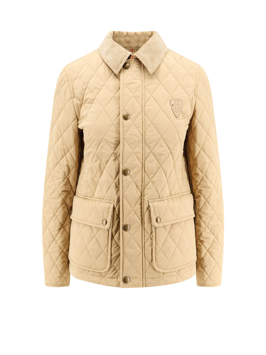 Quilted Jacket With Monogram Patch