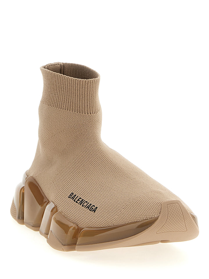 Balenciaga Speed 2.0 Full Clear Sole Sneakers - Beige | f2a5c12bdeb36ca1ec5e091102d388477355c352