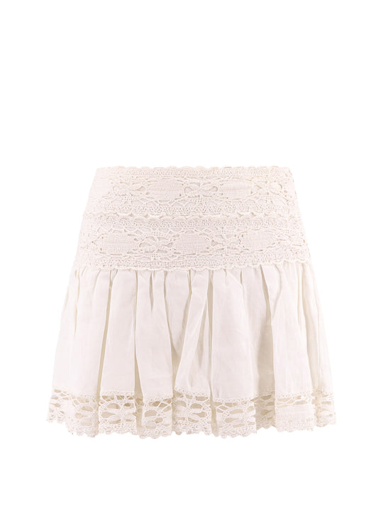 Violana Linen And Cotton Skirt