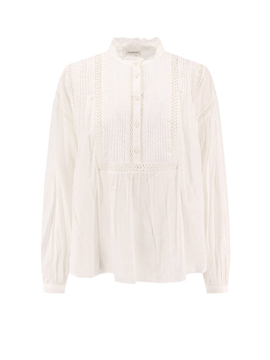 Disia Cotton Shirt With Lace Inserts