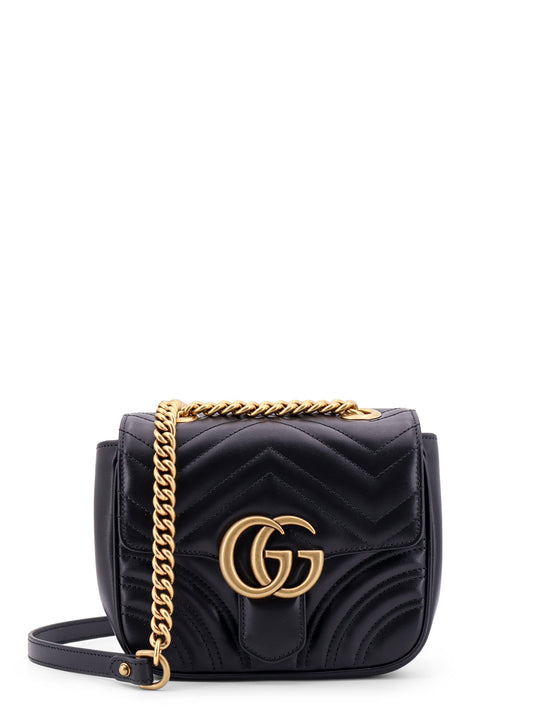 Gg Marmont Mini Matelassé Leather Shoulder Bag With Frontal Gg Logo