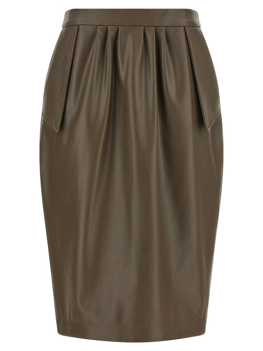 High Waist Skirt Skirts Brown