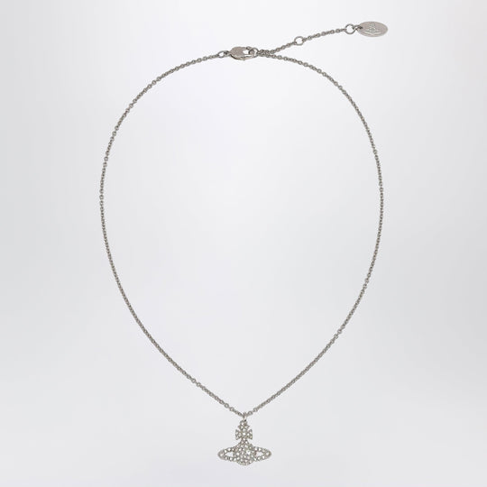 Grace Bas Relief Platinum/Crystal Necklace