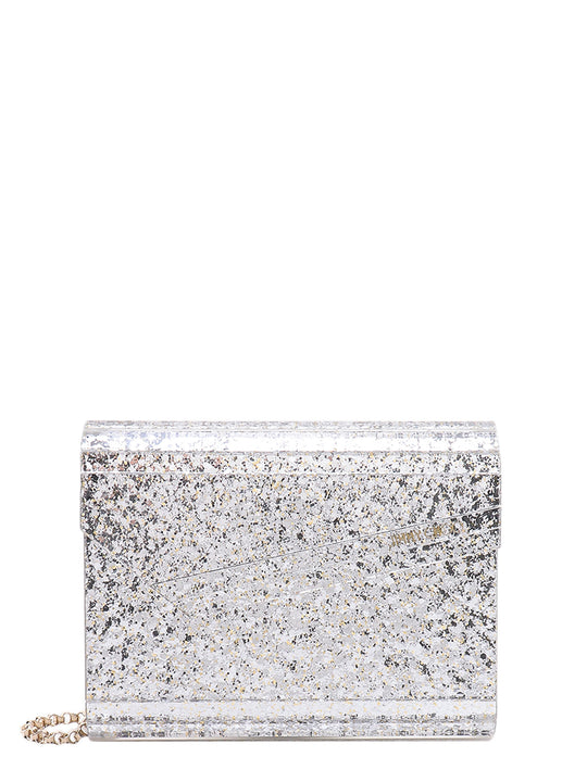 Acylic Clutch With All-Over Glitter