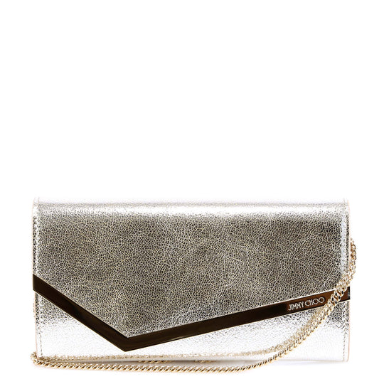 Clutch With Metallic Leather