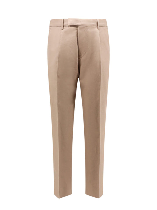 Cotton And Linen Trouser With Frontal Pinces