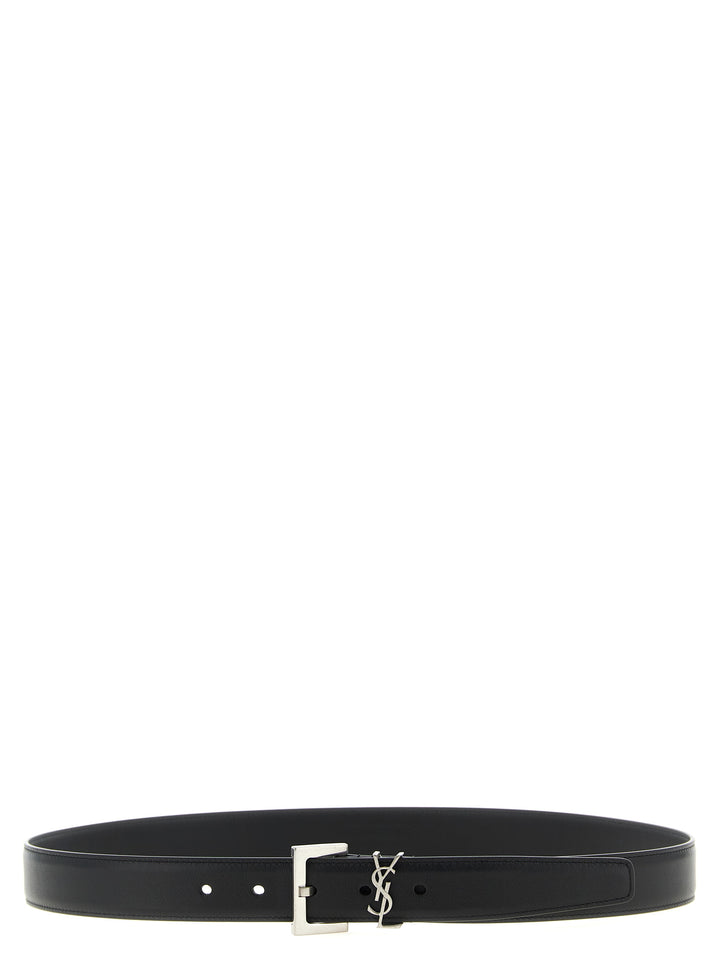 Saint Laurent Monogram Belts - Black | c846ba1536544920808dbc4bdbc56255eb12f52f
