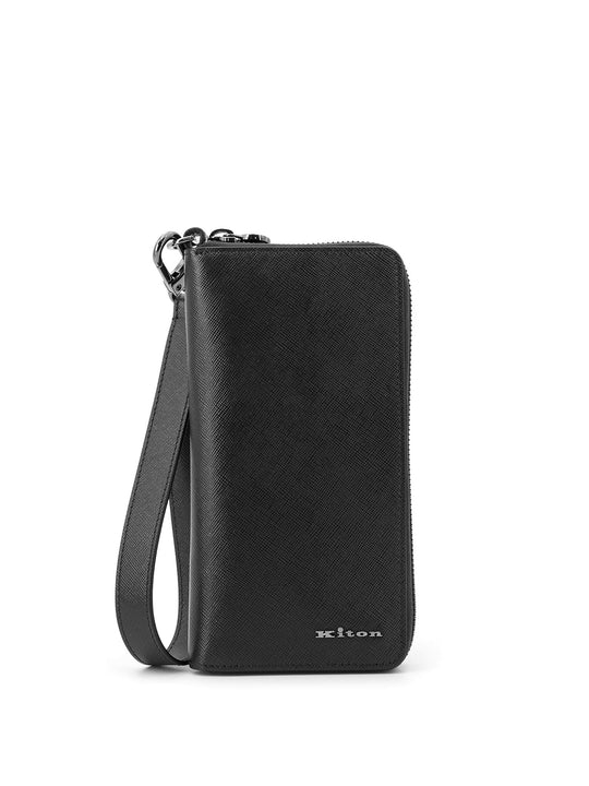 Leather Wallet With Metal Logo