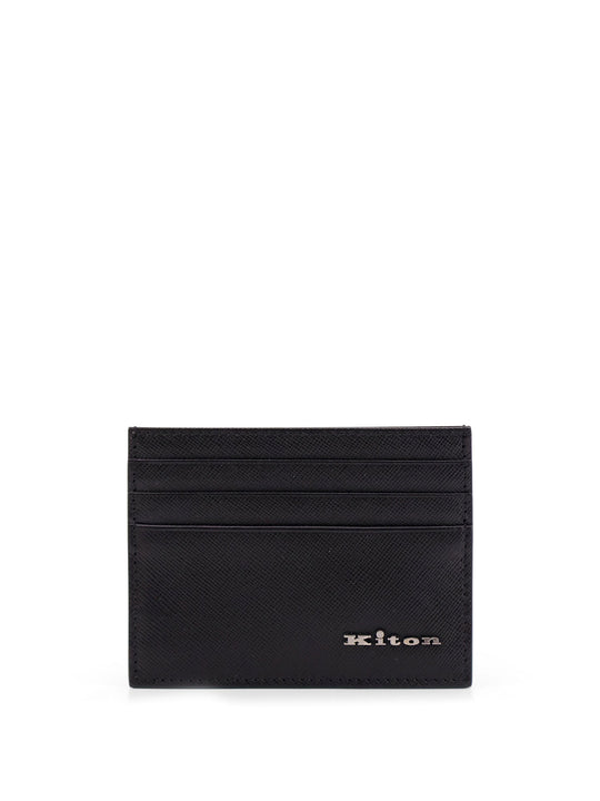 Leather Card Holder With Metal Logo
