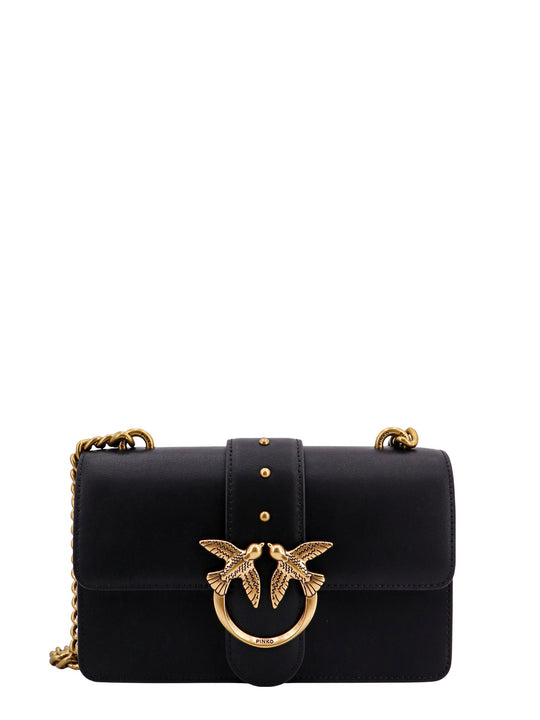 Leather Shoulder Bag With Iconic Love Birds Buckle