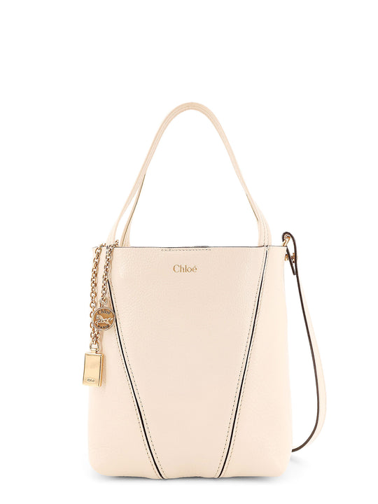 Spin Leather Shoulder Bag With Chloé Logo Detail