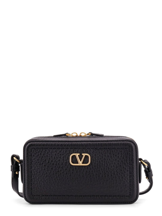 Valentino Garavani Alltime Leather Shoulder Bag With Vlogo Signature Detail