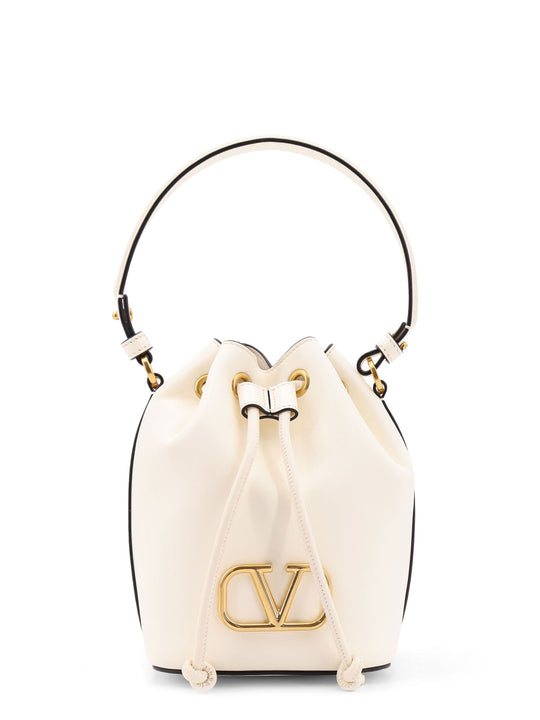Vlogo Signature Leather Bucket Bag With Frontal Logo