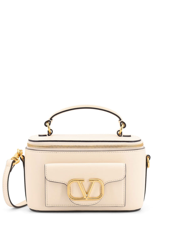 Leather Shoulder Bag With Vlogo Signautre Detail