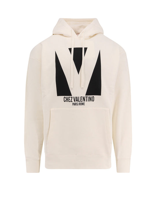 Cotton Sweatshirt With Chez Valentino Print