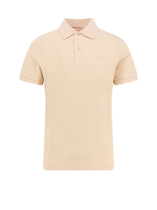 Cotton Piquet Polo Shirt With Vlogo Embroidery