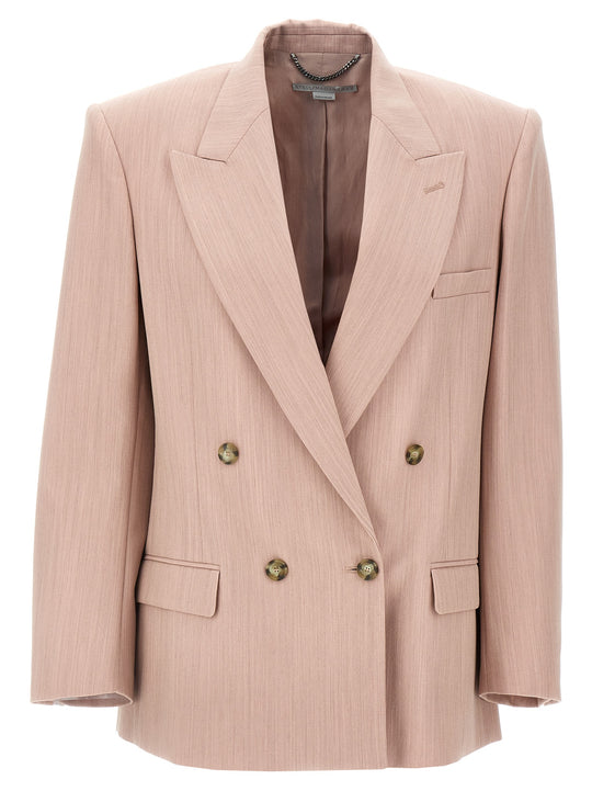 Double-Breasted Wool Blazer Blazers Pink