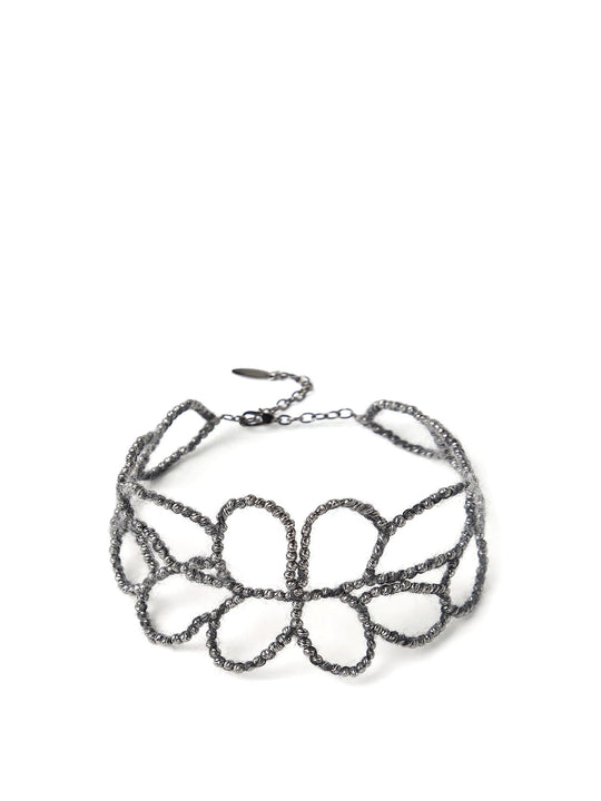 Mohair And 925 Sterling Silver Necklace