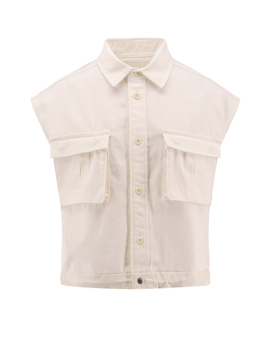 Cotton Shirt With Pleated Insert On The Back