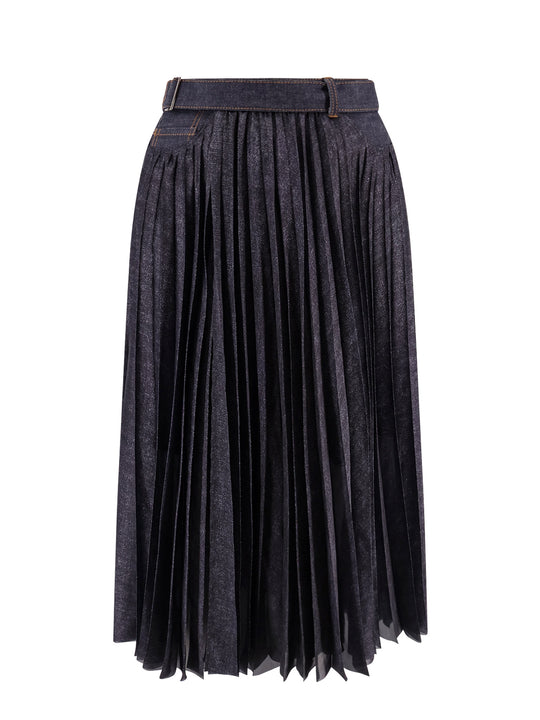 Denim And Voile Skirt