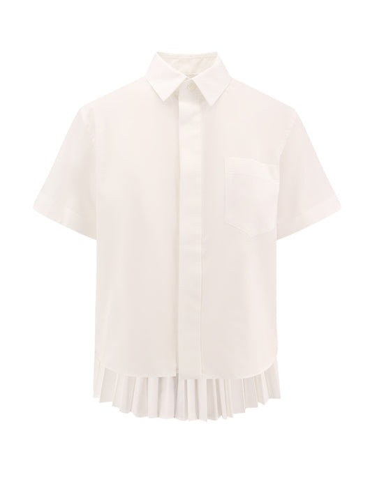 Cotton Shirt With Pleated Insert On The Back