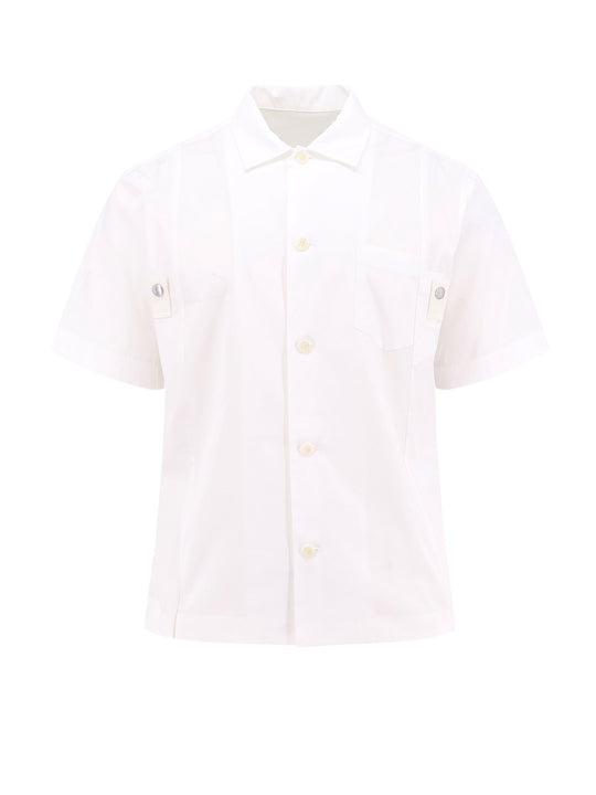 Cotton Shirt With Nylon Insert On The Back