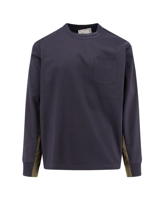 Cotton T-Shirt With Nylon Insert