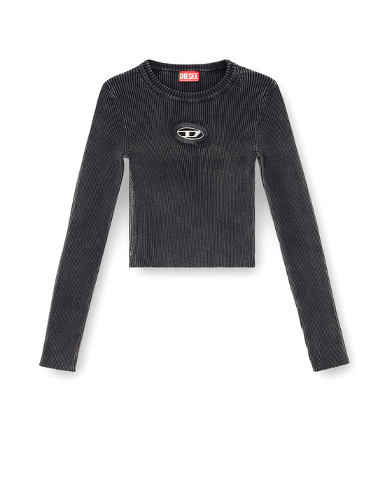 M-Anchor Ribbed Cotton Top With Frontal Logo